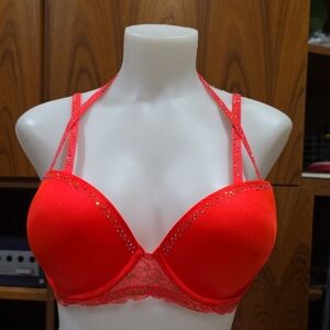 La SENZA Vibrant Red Bra with Sparkling Accents